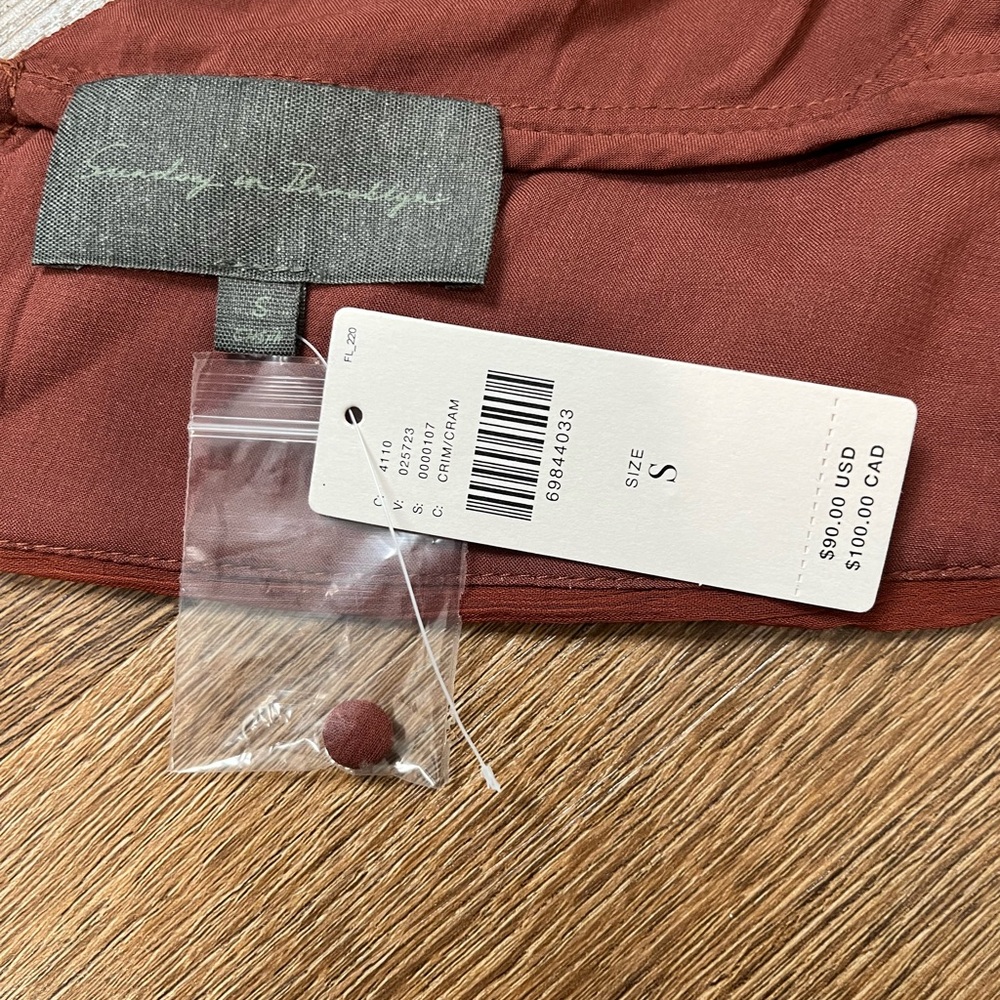 NWT $90 Sunday in Brooklyn Rust Halter Crop Top Size Small - Picture 6 of 7